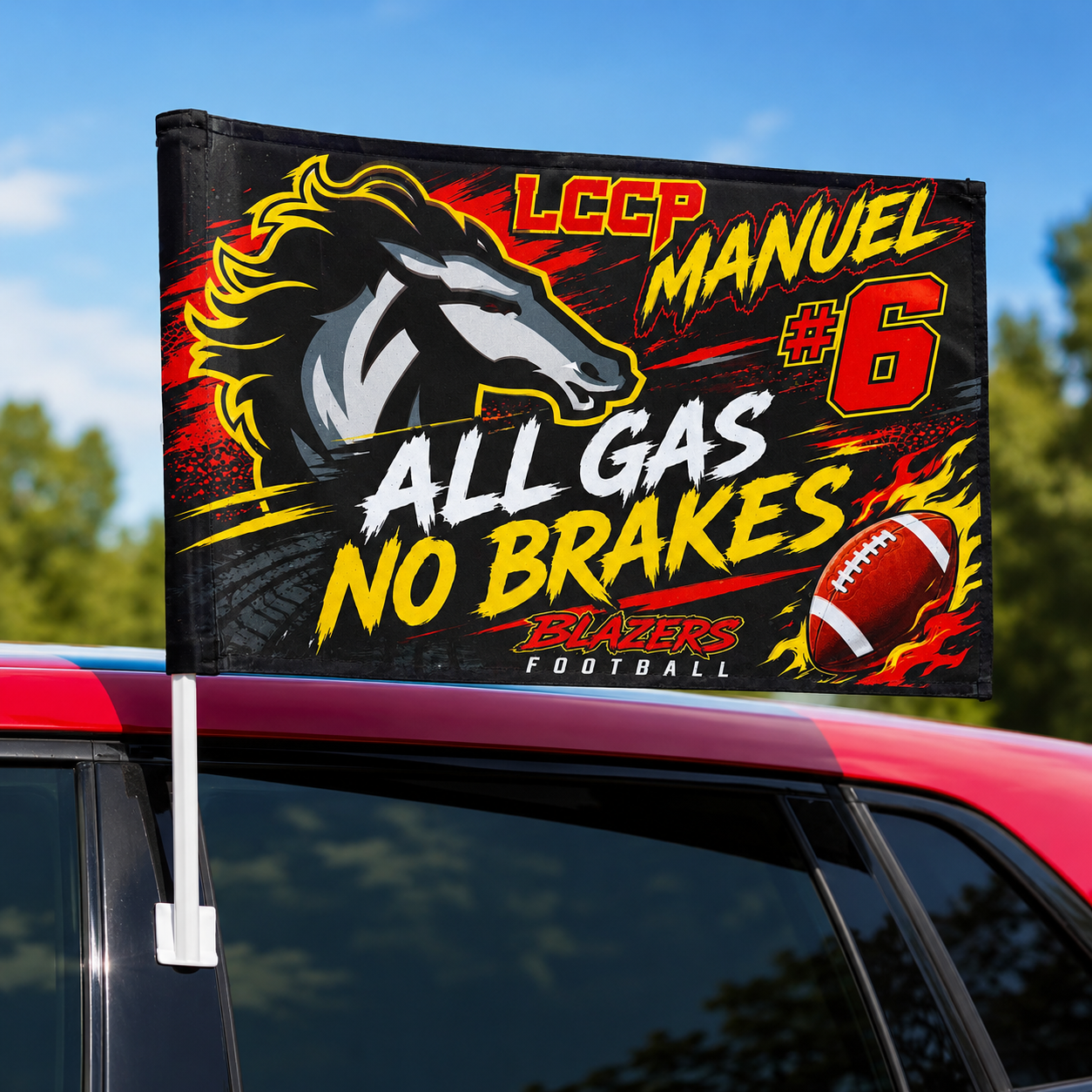 Personalized Game Day Car Flag