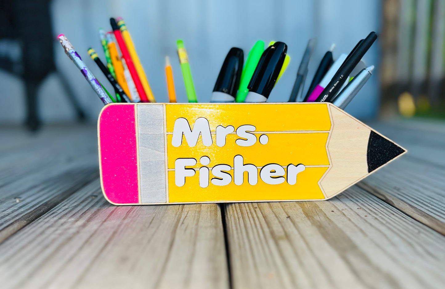 Teacher Custom Pencil Desk Organizer