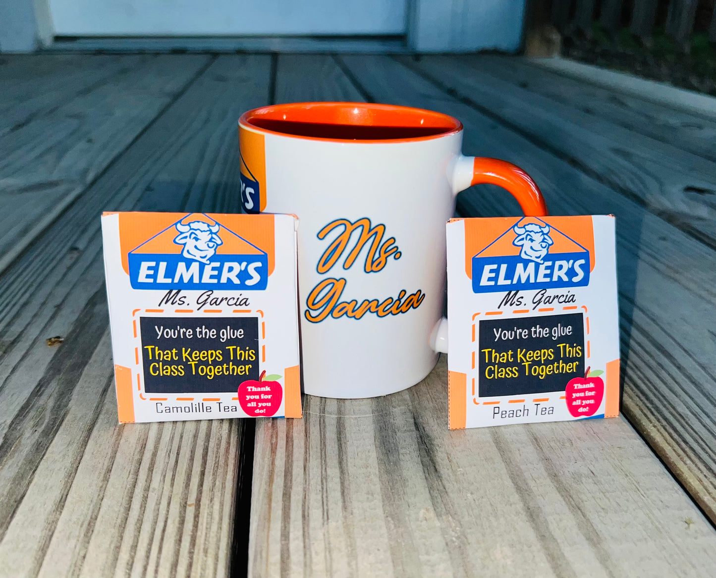 Teacher Custom Glue Mug and Tea Packet Set