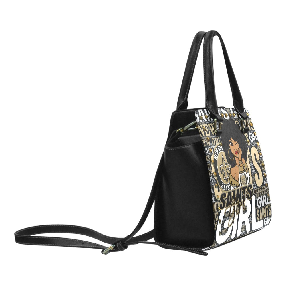 Saints Girl Purse Rivet Shoulder Handbag